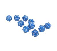 Tbest Juego de Dados Poliédricos de 10 Piezas, Dados Ligeros de Plástico de Alta Resistencia de 20 Caras para Juegos de rol, Juegos Educativos de Matemáticas de Mesa, (Blue)