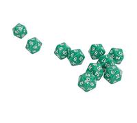 Tbest Juego de Dados Poliédricos de 10 Piezas, Dados Ligeros de Plástico de Alta Resistencia de 20 Caras para Juegos de rol, Juegos Educativos de Matemáticas de Mesa, (Green)