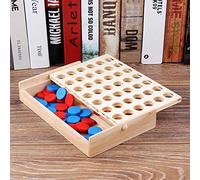 Tbest Juego de Damas de Madera, Tablero Clásico de Damas, Tapa Deslizante, Impresión a Color, Pintura Al Agua, Juego Portátil de Viaje para Niños, Entrenamiento Educativo Familiar.