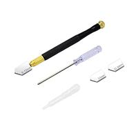 Tbest Juego de Herramientas para Cortar Vidrio, Lápiz, 5 uds., Kit de Corte de Vidrio Incisivo con Alimentación de Aceite con Roscado Antideslizante para Espejos, Estantes de