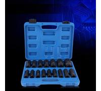 Tbest Juego de Llaves de Vaso con Punta Hexagonal, 16 Piezas, Tomas de Aire con Accionamiento de 1/2 Pulgada, Kit Resistente de Acero de Molibdeno de Grado Profesional para Reparación