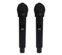 Tbest Juego de Micrófono Dinámico de Mano con Reducción de Ruido de Metal de 2 Piezas con Cubiertas y Receptor para Karaoke, Canto, Discurso, Conferencia, Micrófono Inalámbrico M Dinámico Reproduce el