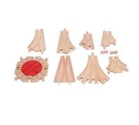 Tbest Juego de Vías de Tren de Madera con Formas Diversas (Pack C) | Juguete educativo de construcción DIY, fomenta la creatividad, material de madera de haya de primera calidad, mejora la