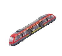 Tbest Juguete de Tren de Aleación para Niños, Tiempo de Juego (Rojo) | Aleación duradera, educativa, mejora las habilidades cognitivas, secciones de tren conectables, diseño vívido