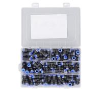 Tbest Kit de Accesorios de Manguera de 60 Piezas, Juego de Conectores de Empuje Neumáticos de 1/4 de Pulgada para Tuberías de Poliuretano/nylon/PE, Acopladores de Conexión Rápida de Resistencia a Alta