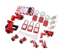 Tbest Kit de Bloqueo y Etiquetado, 12 Etiquetas Escribibles Incluidas | Bolsa de almacenamiento duradera, Materiales no conductores, Fácil de usar, Apto para uso industrial