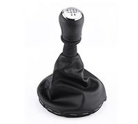 Tbest Kit de Bota de Polaina con Perilla de de Marchas de 5 Velocidades, Borde Cromado de Cuero Sintético Negro de para Modelos T5 T6 2003 2011, Actualización de Reemplazo de Fácil