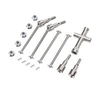 Tbest Kit de Eje de Transmisión de Coche RC, Eje de Transmisión Delantero y Trasero de Acero para SCY 1/16 16103 16201 16101 16102 Pro RC, Piezas de de Conducción Alto