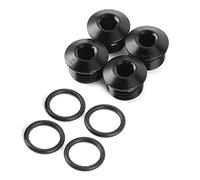 Tbest Kit de Enchufe de Puerto de Orbe con Conector de Cabeza Hexagonal Macho 6An, 4 Piezas, Accesorios a Prueba de Fugas de Aleación de Aluminio Anodizado Negro para Líneas Hidráulicas, Piezas de