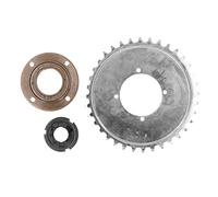 Tbest Kit de Piñón de Bicicleta 32T, Acero de Alta Resistencia Forjado a Prueba de Aceite, Antideformación, Piñón de Cadena de Bicicleta, Conector Adaptador de Volante
