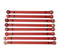 Tbest Kit de Varilla de Tracción de Metal 1/10 para Piezas de Mejora de Coche Trepador Axial Scx10 Varillas de Enlace de Aleación de Aluminio de Alta Resistencia Distancia del Eje de 313 Mm (Rojo)