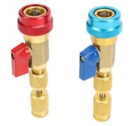 Tbest Kit Extractor de Núcleo de Válvula R134A R12 R410A, Herramienta de Extracción de Núcleo de Válvula AC con 2 Acoplamientos Rápidos 10 Núcleos R134A 10 Núcleos R12 8 Tapas de