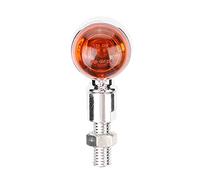 Tbest Lámpara de Señal de Giro para Motocicleta Luz Indicadora de Motocicleta Luz de Señal de Giro para 12 V Metal Amarillo ABS Fácil Instalación con Cubierta ((cubierta amarilla plateada))