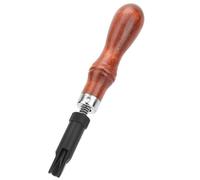 Tbest Leather Groover con de Madera Ergonómico | Diseño duradero, punta de corte en forma de V, agarre cómodo, ideal para diversas tareas