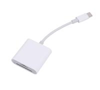 Tbest Lector de Tarjetas USB C de Alta Velocidad, 500 MB/s, Plug and Play, Adaptador de Almacenamiento de Memoria de Doble Ranura para Teléfonos Inteligentes, Portátiles, ABS Negro,
