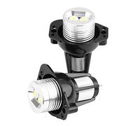 Tbest LED Angel Eyes Halo Ring Marker Light Ultra Bright 12W Lámpara Coche con Función Impermeable a Prueba de Golpes para E90 E91 05 08 Caja de Aleación de Aluminio Blanco 2 Piezas