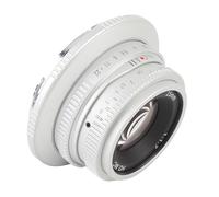 Tbest Lente Fija de Enfoque Manual F1.7 de 25 Mm de Gran Apertura para Montura RF APS - Formato C R7 R10 R50 R100 RP R5 R6 Captura de Retratos Detallados y de Ensueño Paisajes Diseño (Silver)