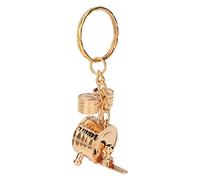 Tbest Llavero de Mini batería: Llavero de Instrumento Musical de Metal para Amantes de la Música y Accesorio Portátil para Mochila, Bolso o Llaves de Coche (Gold)