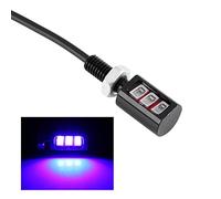 Tbest Luz de Matrícula Universal LED Lámpara de Tornillo para Automóvil de Motocicleta 12V 3W 4 Opciones de Color Blanco Azul Rojo Amarillo Aluminio 12x18 Mm 30 Cm Par de Cables (luz azul)