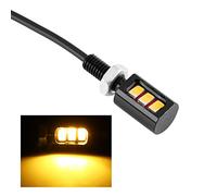 Tbest Luz de Matrícula Universal LED Lámpara de Tornillo para Automóvil de Motocicleta 12V 3W 4 Opciones de Color Blanco Azul Rojo Amarillo Aluminio 12x18 Mm 30 Cm Par de Cables (Iluminación