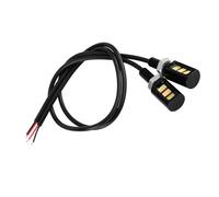 Tbest Luz de Matrícula Universal LED Lámpara de Tornillo para Automóvil de Motocicleta 12V 3W 4 Opciones de Color Blanco Azul Rojo Amarillo Aluminio 12x18 Mm 30 Cm Par de Cables (luz blanca)