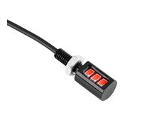 Tbest Luz de Matrícula Universal LED Lámpara de Tornillo para Automóvil de Motocicleta 12V 3W 4 Opciones de Color Blanco Azul Rojo Amarillo Aluminio 12x18 Mm 30 Cm Par de Cables (Luz roja)