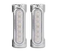 Tbest Luz Intermitente de Barra de Choque con LED de Dos Colores, Blanco y ámbar, para Barras de Carretera de Motocicleta de 1,25 Pulgadas, Tubo Anticolisión Universal