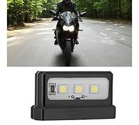 Tbest Luz Trasera para Placa de Matrícula, Luz LED Trasera Universal de Plástico para Matrícula de Motocicleta para Todos los Modelos de Marcas de Motocicletas(negro)