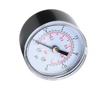 Tbest Manómetro Mecánico 0 100Psi 0 7Bar 1/8 Pulgadas Conexión Trasera Bspt para Aceite con Esfera Transparente de Doble Escala y Caja de Metal (0-15 psi, 0-1 bar)