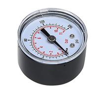 Tbest Manómetro Mecánico 0 100Psi 0 7Bar 1/8 Pulgadas Conexión Trasera Bspt para Aceite con Esfera Transparente de Doble Escala y Caja de Metal (0-160 psi, 0-11 bares)
