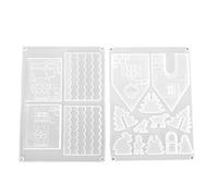 Tbest Moldes Navideños, 2 uds., Moldes Flexibles de Silicona para Arte, Decoración de Mesa y Pared Navideña, Artesanales Reutilizables para Fundición