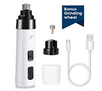 Tbest Molinillo de Uñas para Mascotas para Perros y Gatos: Cortaúñas Eléctrico Silencioso con Batería Recargable USB, 3 Muelas, Antideslizante y Broca para Recortar sin Dolor