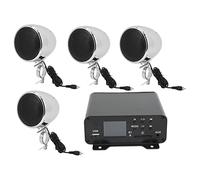 Tbest Motocicleta Altavoces Estéreo Resistente Al Agua 4 Pulgadas de Rango Completo 1000W Potencia 4 Canales Amplificador para Actividades Exteriores de Botes ATV (Silver)
