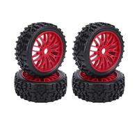Tbest Neumáticos 4pcs RC, Excelente Agarre de Goma de Agarre Upgarde 1/8 Ruedas para Neumáticos Serpent SRX8 RC Off Road Car (Rojo)