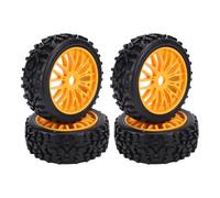 Tbest Neumáticos 4pcs RC, Excelente Agarre de Goma de Agarre Upgarde 1/8 Ruedas para Neumáticos Serpent SRX8 RC Off Road Car (Orange)
