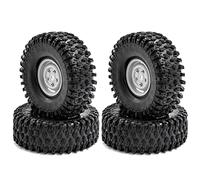 Tbest Neumáticos de goma Crawler RC con Llantas de Rueda Reemplazada para 1/10-4 Eje SCX10 90046 90047 CC10 Auto RC, Diseño de Empuñadura Avanzada para Área, Fácil Instalación para
