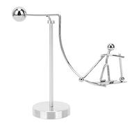 Tbest Newtons Cradle with Educational Design (Little Prince of Skiing) | Construcción de metal, alivio del estrés en el escritorio, perfecto para aprender, patrones únicos disponibles