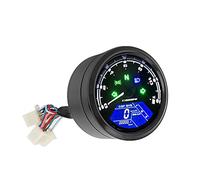 Tbest Odómetro de Motocicleta Velocímetro LCD Velocímetro Digital Pantalla Multifunción Impermeable Engranaje Antivibración Batería de con Protección UV Antideslumbrante para