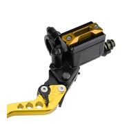 Tbest Palancas de Cilindro Maestro de Motocicleta Ajustables de Aluminio CNC con Manillar de 7/8" 22 Mm y Base de Espejo Retrovisor, Ajustable en 6 Direcciones para la Mayoría de las (GOLD)