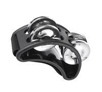 Tbest Pandereta de Pie de Percusión, Con 2 Juegos de Cascabeles Metálicos, Cuerpo Compacto de ABS, Para Sets Acústicos y Sesiones de Improvisación