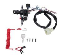 Tbest Panel de Interruptor de Llave de un Solo Motor, Conjunto de Interruptor de Llave Fueraborda Impermeable con Control de Encendido Multifunción, para Mecánica de 2 y 4 Tiempos