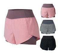 Tbest Pantalones Cortos Deportivos para Mujer, con Bolsillo, Cinta Ancha, Forro de Cobertura y Leggings Deportivos para Descansar, Color Negro (M)