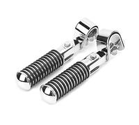 Tbest Par de Reposapiés para Motocicleta con Abrazadera para Barra de Choque de Motor de 1 Pulgada (Plata)