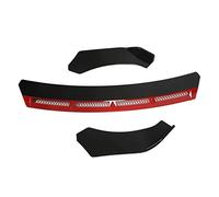 Tbest Parachoques Delantero Lip Spoiler, Kit Universal ABS (Rojo) | Material duradero, fácil de instalar, protege contra rayones, diseño elegante
