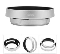 Tbest Parasol de Lente Biselado para Cámara Hueca Portátil de Aleación de Aluminio Universal, Accesorio de Fotografía Profesional Plateado para Cámaras DSLR sin Espejo (52mm)