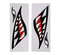 Tbest Pegatina Dientes de Tiburón,2Pcs Etiquetas de Dientes de Tiburón Pegatinas de Boca de Dientes de Tiburón Impermeable reemplazo para Kayak Canoa Barco de Pesca Bote Barco Coche Carro Accesorios