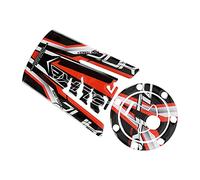 Tbest Pegatina para Tanque de, Calcomanía para Tapa de Gasolina, Reflectante, Duradera, Decoración de Motocicleta, Vinilo Protector para Naranja Negro 4,2 Pulgadas 6,1x5 Pulgadas