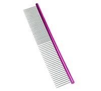 Tbest Peine de Acero Inoxidable para Mascotas para Perros y Gatos - Herramienta Desenredante de Doble Cara con Dientes Estáticos, Cepillo Desenredante de 19 Cm para Mudar, Esteras y Pelo Suelto -