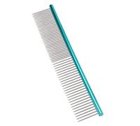 Tbest Peine de Acero Inoxidable para Mascotas para Perros y Gatos - Herramienta Desenredante de Doble Cara con Dientes Estáticos, Cepillo Desenredante de 19 Cm para Mudar, Esteras y Pelo Suelto -