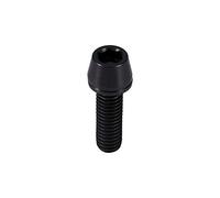Tbest Pernos de Titanio reemplazo para icleta Tornillo de Titanio Ti,6 Pcs M5x16 Tornillos de Vástago de icleta de Carretera Titanio Pernos de Tallo de Cabeza Cónica con Arandela(Negro)